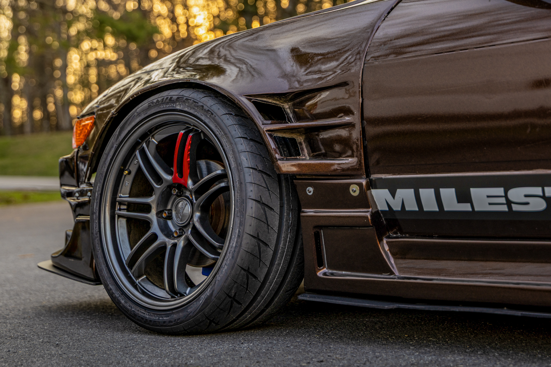 milestar interceptor rs-1 on brown nissan 240sx drift car
